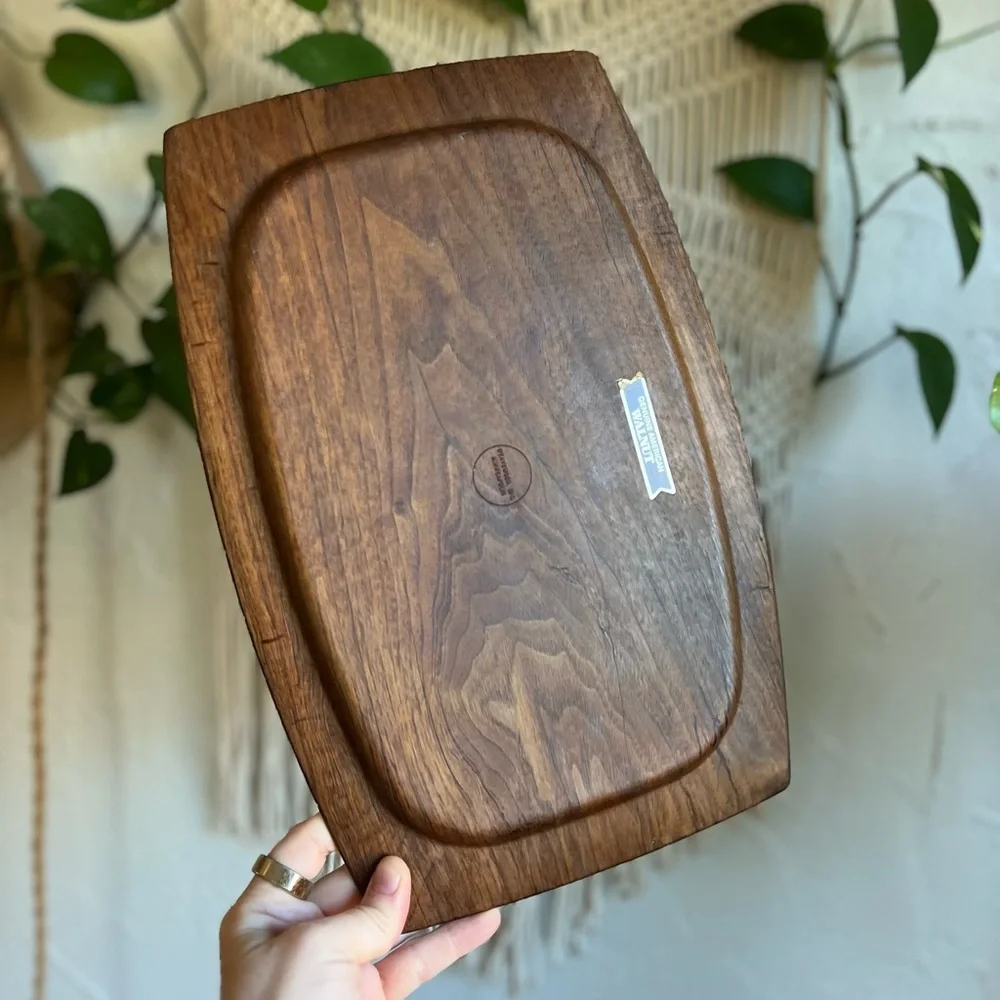 Vintage WEAVEWOOD Solid Walnut Serving Tray – Genuine American Walnut – MCM